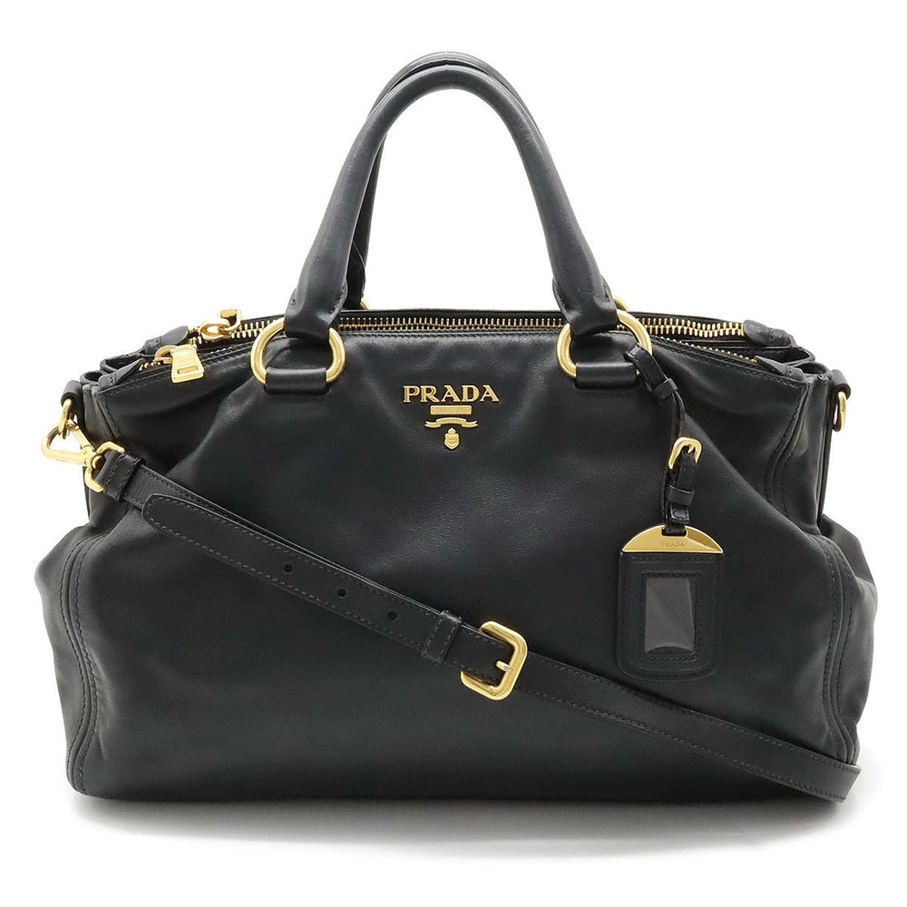 Prada Tote Tessuto Saffiano Bag Crossbody Leather NERO Black